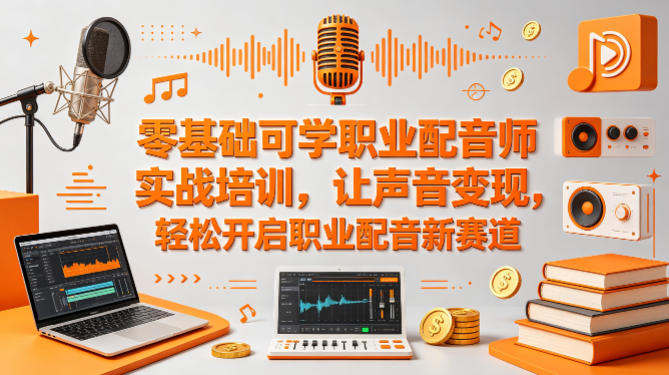 零基础可学职业配音师实战培训，让声音变现，轻松开启职业配音新赛道-默默网创