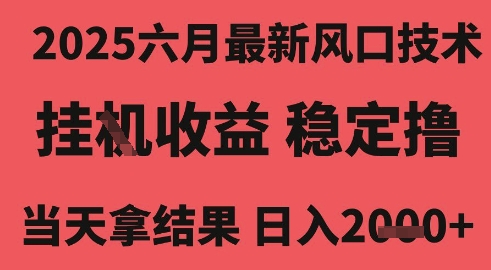 2025六月最新风口技术，无人挂G撸礼物，长期稳定 一个小时收益2k+，小白当天拿结果【揭秘】-默默网创