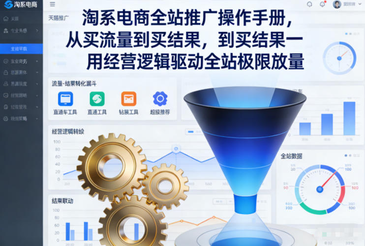 淘系电商全站推广操作手册，从买流量到买结果一用经营逻辑驱动全站极限放量-默默网创