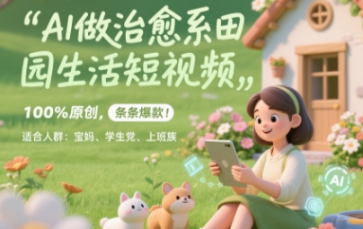 AI做治愈系田园生活短视频，100%原创，条条爆款，无脑矩阵， 适合小白-默默网创
