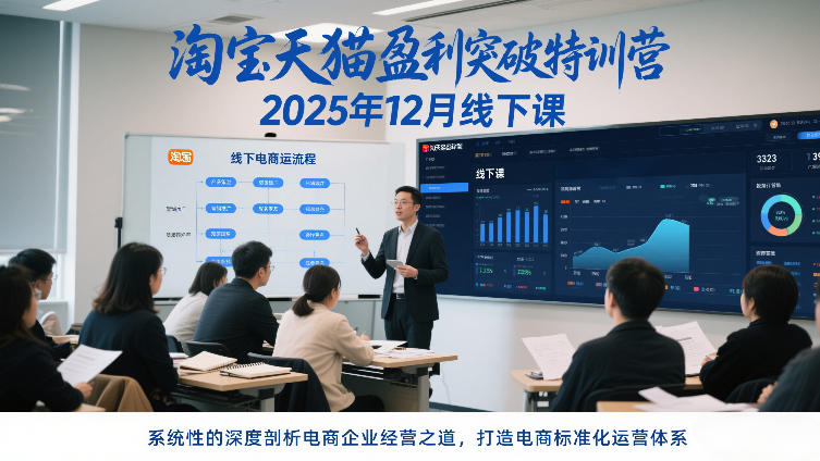 淘宝天猫盈利突破特训营25年12月线下课，系统性的深度剖析电商企业经营之道，打造电商标准化运营体系-默默网创