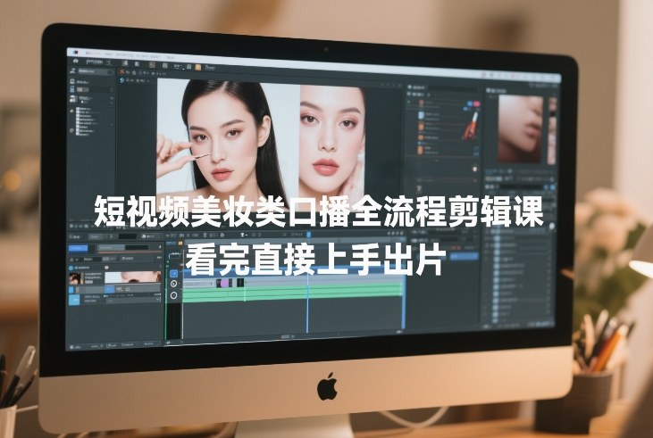 短视频美妆类口播全流程剪辑课，看完直接上手出片-默默网创