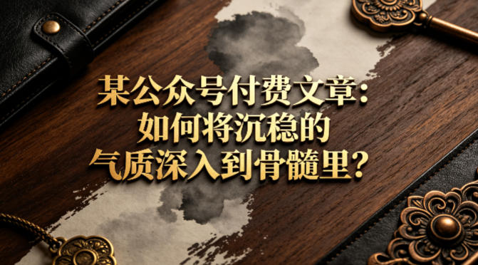 某公众号付费文章：如何将沉稳的气质深入到骨髓里？-默默网创