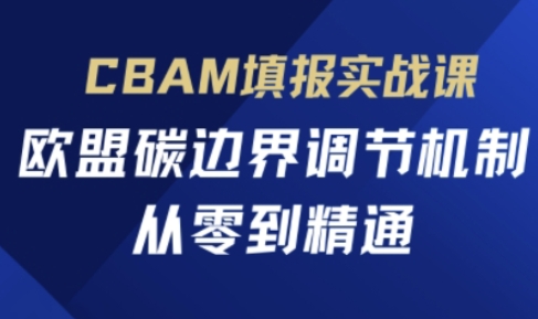 CBAM填报实战课，欧盟碳边界调节机制，从零到精通-默默网创