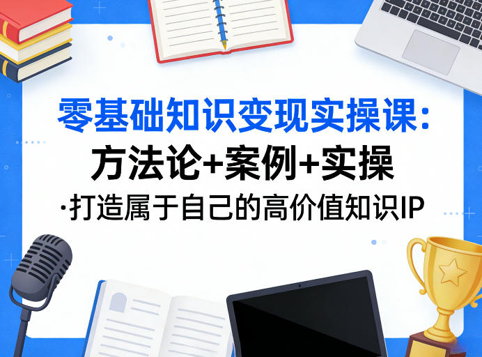 零基础知识变现实操课，方法论+案例+实操，打造属于自己的高价值知识IP-默默网创