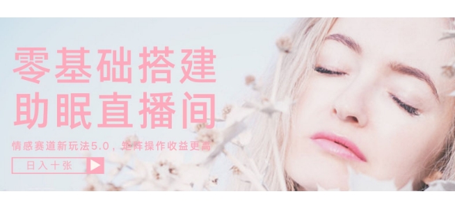 零基础手把手教你搭建助眠直播间，月入过W，可矩阵操作放大收益-默默网创