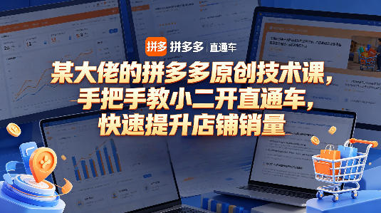 某大佬的拼多多原创技术课，手把手教小二开直通车，快速提升店铺销量-默默网创