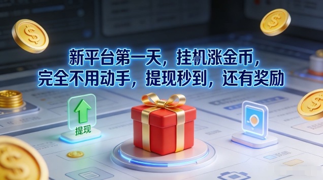新平台第一天，挂G涨金币，完全不用动手，提现秒到，还有奖励【揭秘】-默默网创