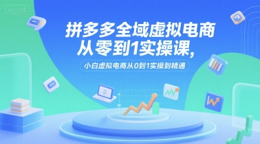 拼多多全域虚拟电商从零到1实操课，小白虚拟电商从0到1实操到精通-默默网创