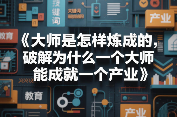 大师是怎样炼成的，破解为什么一个大师，能成就一个产业【电子书】-默默网创