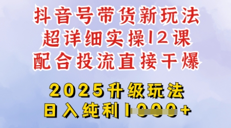 2025全新升级抖音带货玩法，一天纯利四位数，从剪辑到选品再到发布投流，超详细玩法揭秘-默默网创