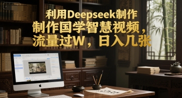 利用Deepseek制作国学智慧视频，流量过W，日入几张-默默网创