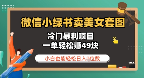 微信小绿书卖美女套图，冷门暴利项目，一单轻松挣49块，小白也能轻松日入3位数-默默网创