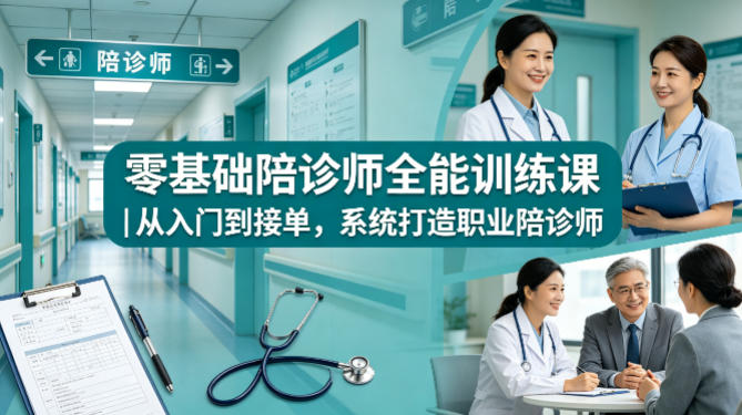 零基础陪诊师全能训练课｜从入门到接单，系统打造职业陪诊师-默默网创