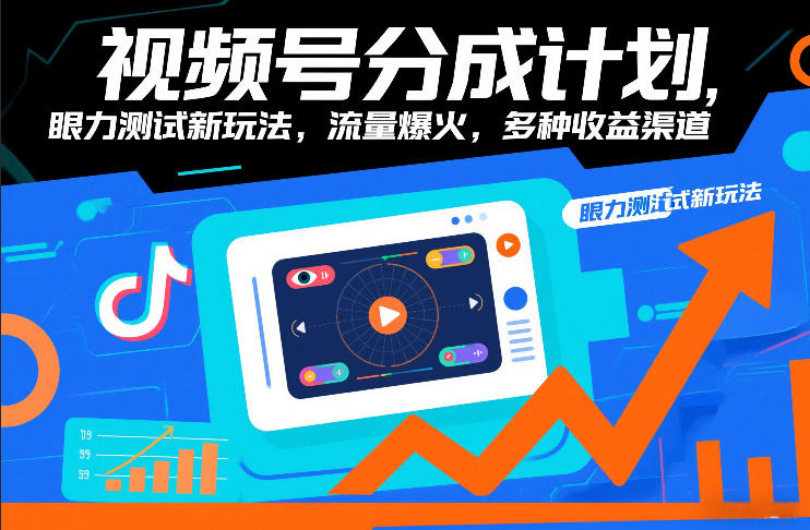 视频号分成计划，眼力测试新玩法，流量爆火，多种收益渠道-默默网创
