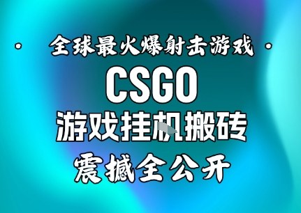 【年底大揭秘】基于全球最火爆的射击CSGO游戏挂G搬砖，日入5张+，震撼公开-默默网创