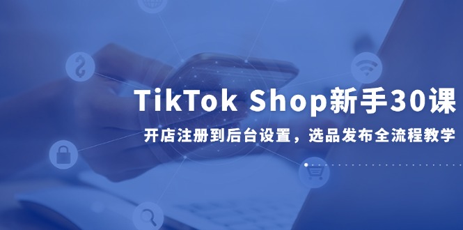 （14960期）TikTok Shop新手30课，开店注册到后台设置，选品发布全流程教学-默默网创