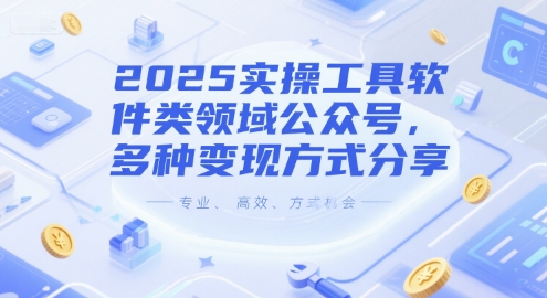 2025实操工具软件类领域公众号，多种变现方式分享-默默网创