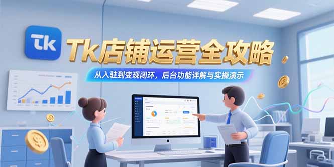 （15345期）Tk店铺运营全攻略，从入驻到变现闭环，后台功能详解与实操演示-默默网创