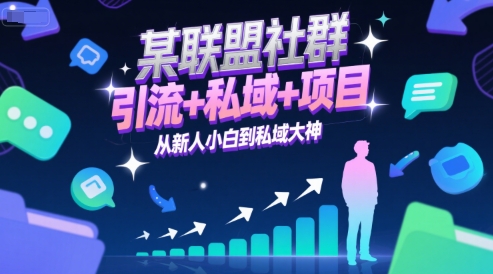 某联盟社群，引流+私域+项目，从新人小白到私域大神-默默网创
