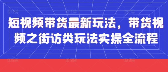 短视频带货最新玩法，带货视频之街访类玩法实操全流程-默默网创