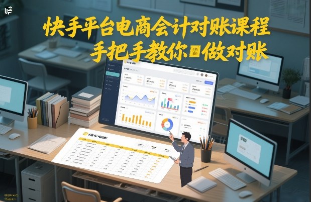 快手平台电商会计对账课程，手把手教你做对账-默默网创