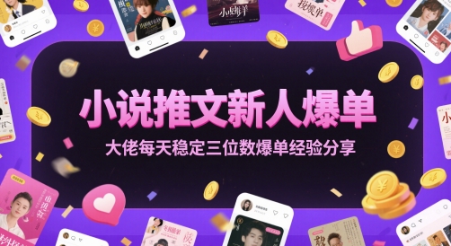 小说推文新人爆单大佬每天稳定三位数爆单经验分享-默默网创