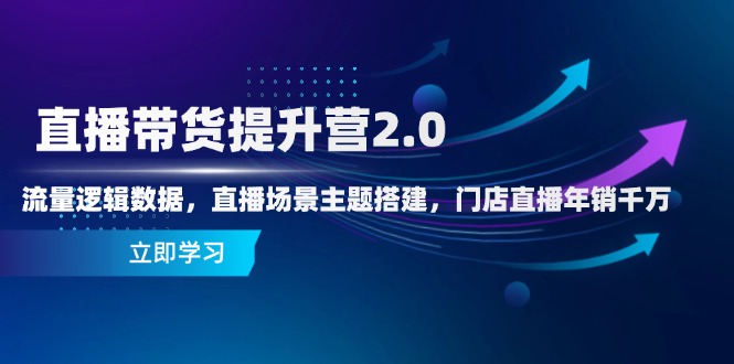 （14694期）直播带货提升营2.0：流量逻辑数据，直播场景主题搭建，门店直播年销千万-默默网创