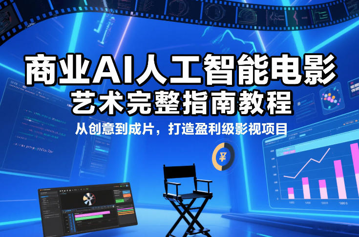 商业AI人工智能电影制作的艺术完整指南教程，从创意到成片，打造盈利级影视项目-默默网创