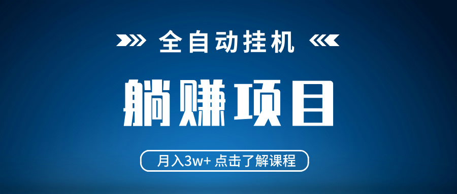 （14551期）全自动挂机项目 月入3w+ 真正躺平项目 不吃电脑配置 当天见收益-默默网创