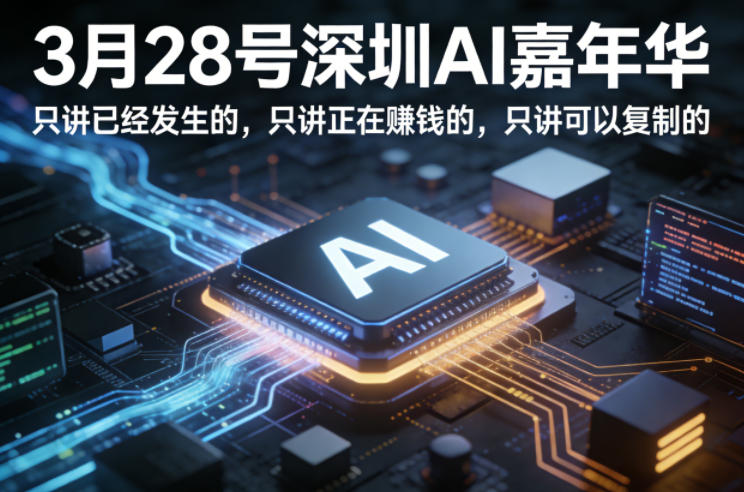 3月28号深圳AI嘉年华，只讲已经发生的，只讲正在賺钱的，只讲可以复制的-默默网创