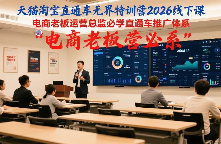天猫淘宝直通车无界特训营2026线下课，电商老板运营总监必学直通车推广体系-默默网创