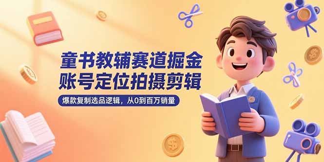 （15326期）童书教辅赛道掘金，账号定位拍摄剪辑，爆款复制选品逻辑，从0到百万销量-默默网创