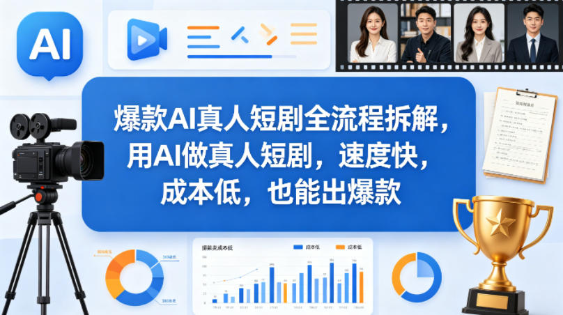 爆款AI真人短剧全流程拆解，用AI做真人短剧，速度快，成本低，也能出爆款-默默网创