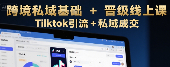 跨境私域基础+晋级线上课，Tilktok引流+私域成交-默默网创
