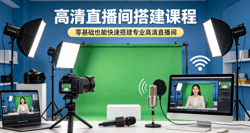 高清直播间搭建课程，零基础也能快速搭建专业高清直播间-默默网创