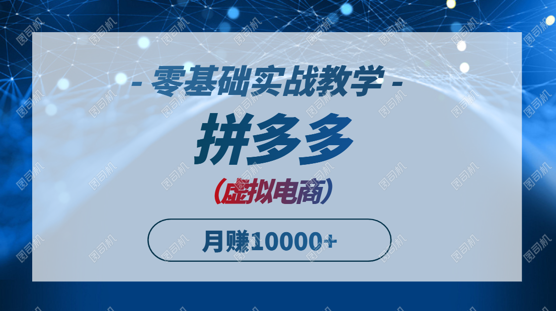 （14880期）拼多多虚拟电商，零基础实战教学，快速打爆商品，新手也能月入10000+-默默网创