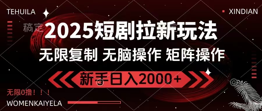 （14429期）2025短剧拉新玩法，无需注册登录，无限0撸，无脑批量操作日入2000+-默默网创