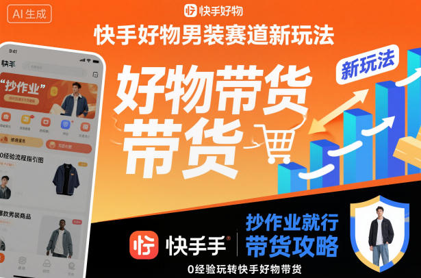 快手好物男装赛道新玩法，抄作业就行，0经验玩转快手好物带货-默默网创