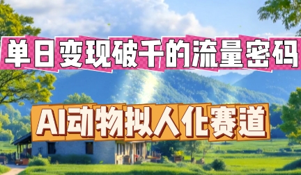 单日变现破k的流量密码，AI动物拟人化赛道-默默网创