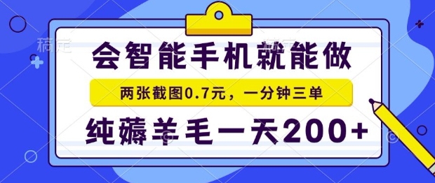 2025年零撸手机项目,二十秒一单,纯薅羊毛,一天200+做就有【揭秘】-默默网创