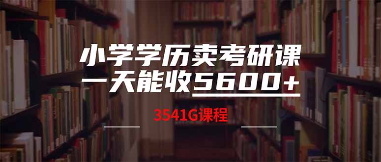（14561期）小学学历卖考研课程，一天收5600（附3580G考研合集）-默默网创