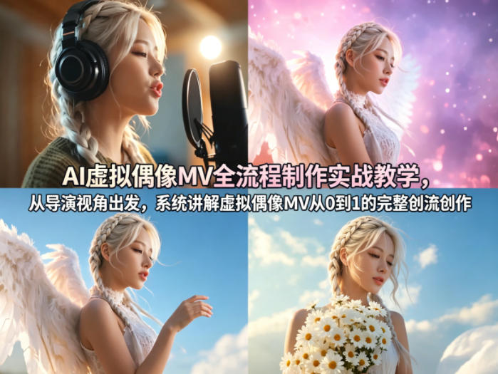 AI虚拟偶像MV全流程制作实战教学，从导演视角出发，系统讲解虚拟偶像MV从0到1的完整创作流程-默默网创