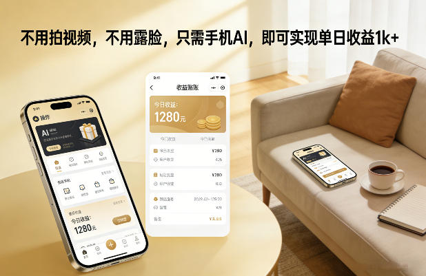 不用拍视频，不用露脸，只需手机AI，即可实现单日收益1k+【揭秘】-默默网创