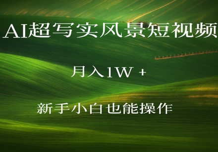 AI超写实风景短视频，月入1w，新手小白都能操作-默默网创