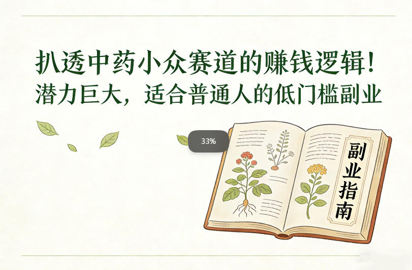 扒透中药小众赛道的賺米逻辑，潜力巨大，适合普通人的低门槛副业-默默网创