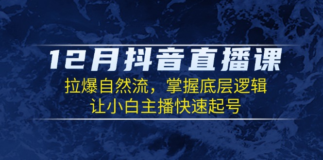 （13807期）12月抖音直播课：拉爆自然流，掌握底层逻辑，让小白主播快速起号-默默网创
