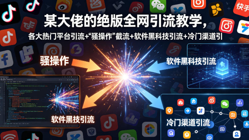 某大佬的绝版全网引流教学，各大热门平台引流+”骚操作”截流+软件黑科技引流+冷门渠道引流等-默默网创