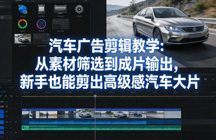 汽车广告剪辑教学：从素材筛选到成片输出，新手也能剪出高级感汽车大片-默默网创