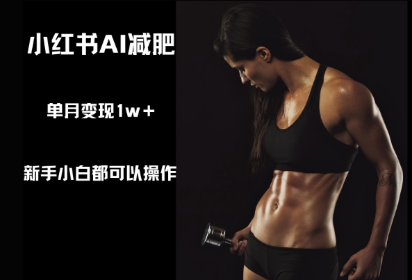 小红书AI减肥，新手小白都可以操作，单月变现1w+-默默网创